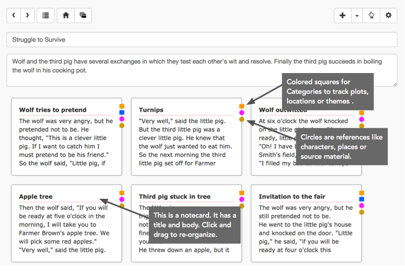 Organize with Notecards